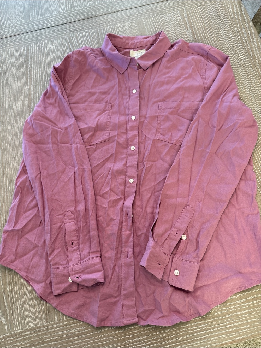 Lucky Brand Long-Sleeve Button-Down Shirt - Mauve Pink